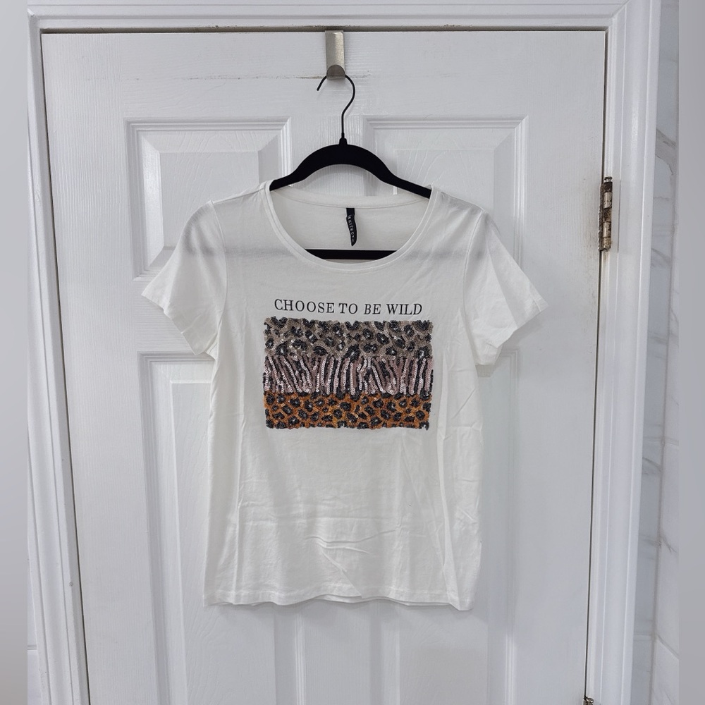 NWOT Arkitect Choose To Be Wild Sequin T-shirt